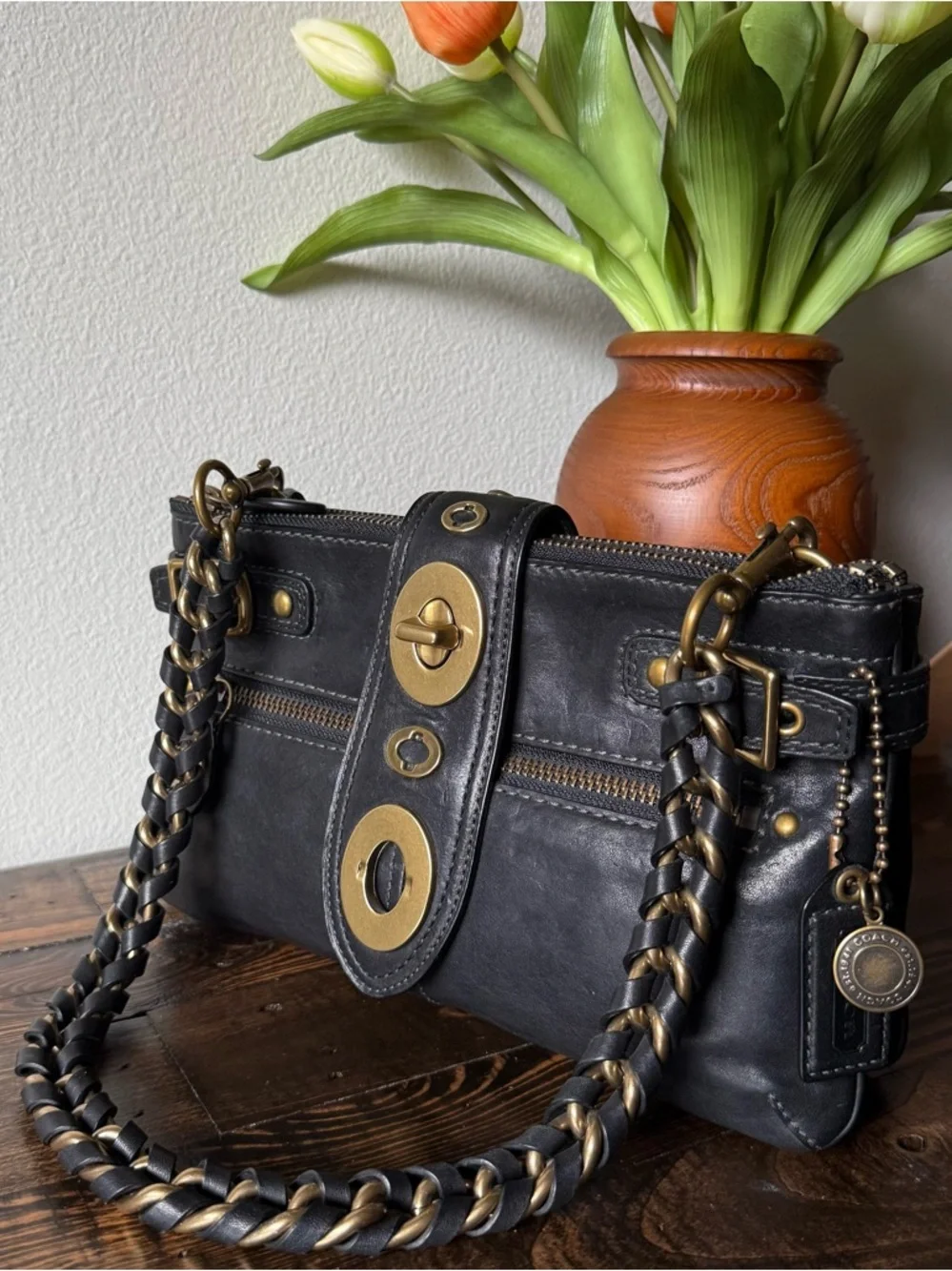 ❤️COACH LEGACY BRIDGET BRIDGIT BLACK LEATHER BAG VINTAGE Y2K 65TH ANNIVERSARY!❤️